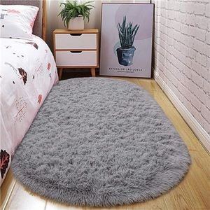 Oval Fluffy Ultra Soft Area Rugs for Bedroom Plush Shaggy Carpet for Kids Room